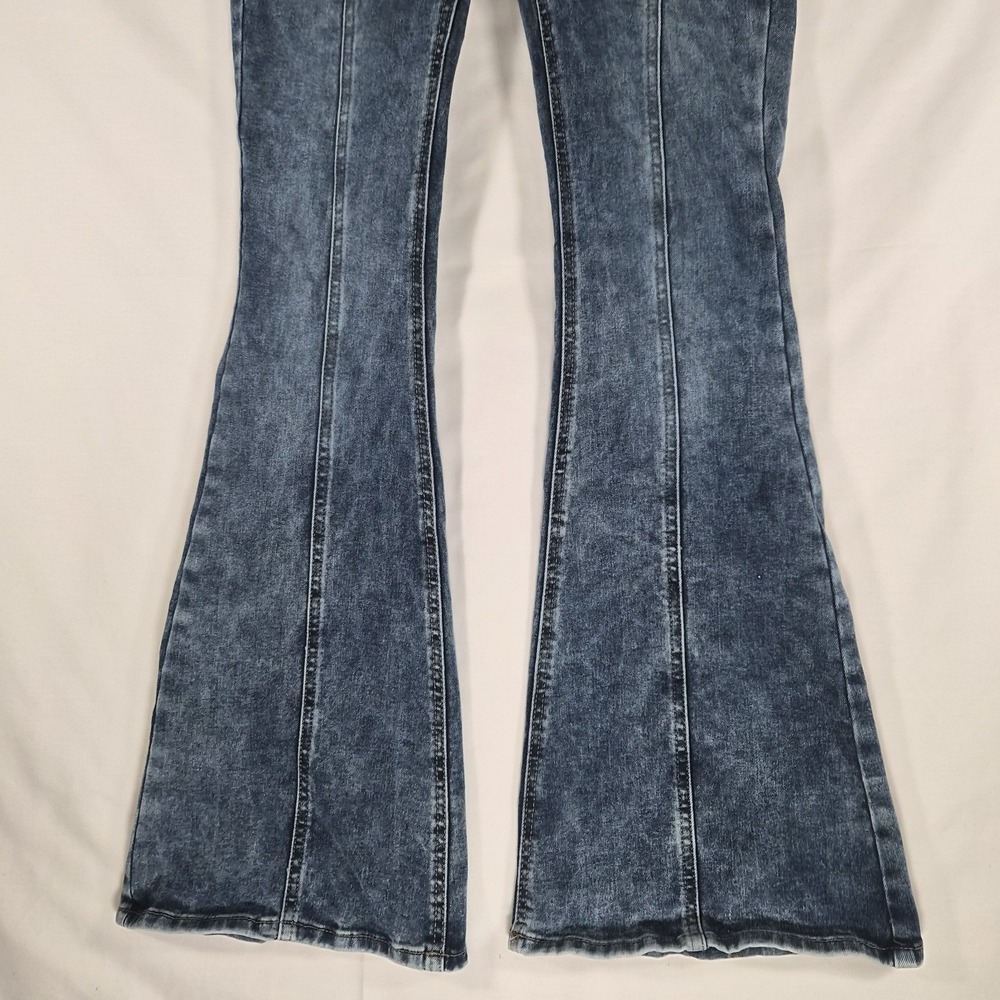 Y2k Low Rose 2000s Super Flare Jeans Size 1/25W Acid Wash - Picture 5 of 13